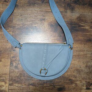 Blue suede purse